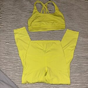 lululemon Yellow Sports Bra and Leggings Set - can buy separately